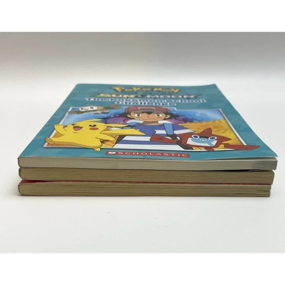 Lot of 3 Scholastic Paperback‎ Pokémon Books 2017 Ash Catchem Pikachu